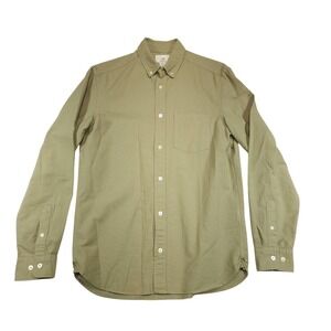 H&M Shirt Mens Small Green Long Sleeve Button Up Regular Fit Casual Cotton